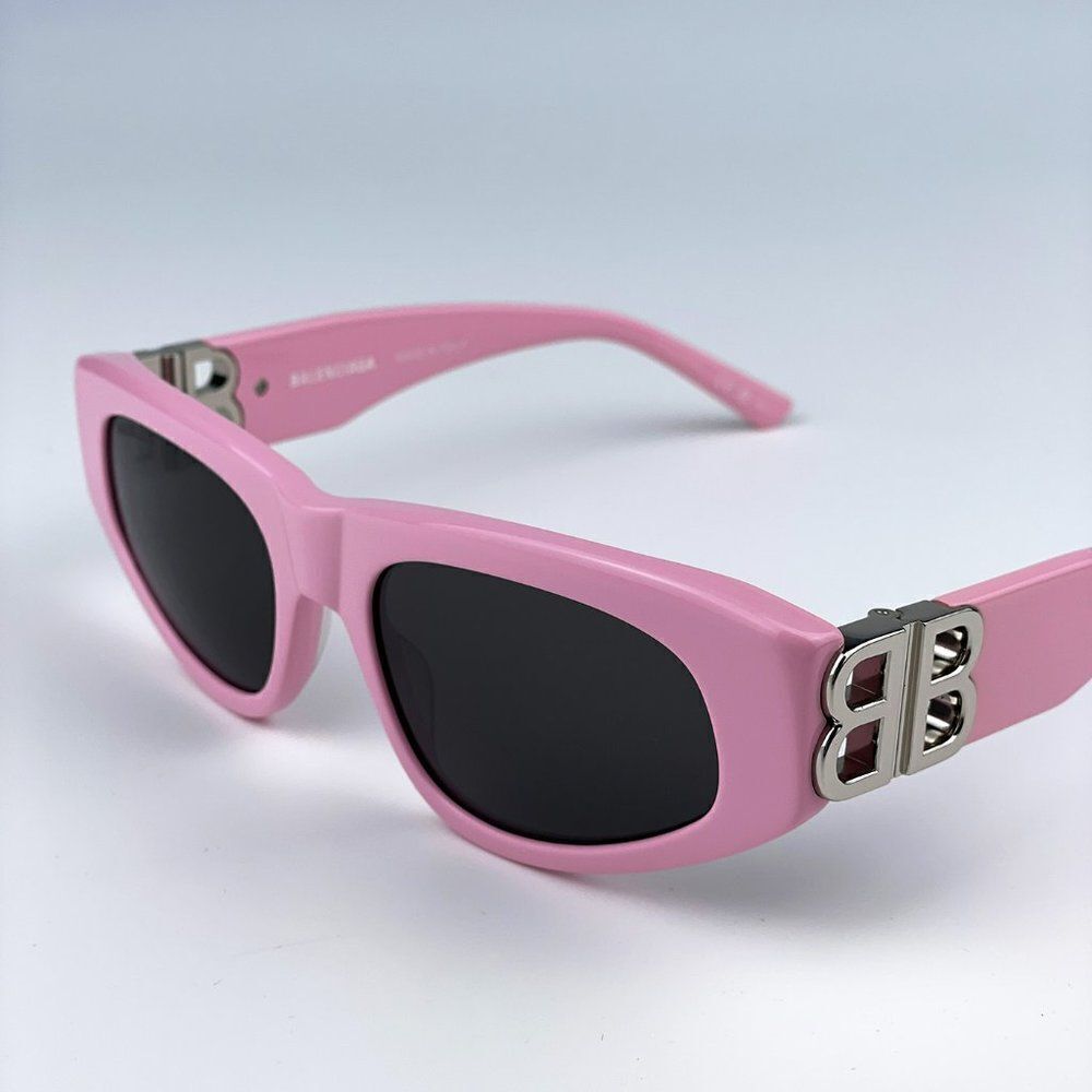 SALE! NEW Balenciaga BB0095S 013 Pink Silver Grey Cat Eye Unisex Sunglasses - Picture 8 of 13